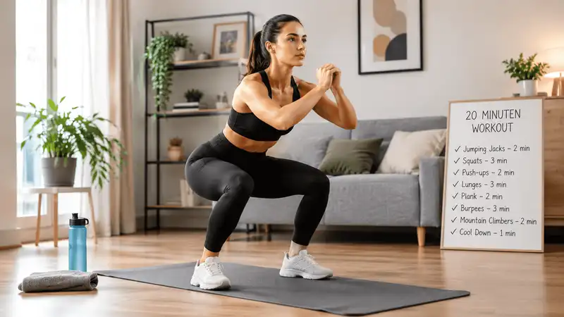 Thuis trainen zonder apparatuur met een praktisch 20-minuten workout schema
