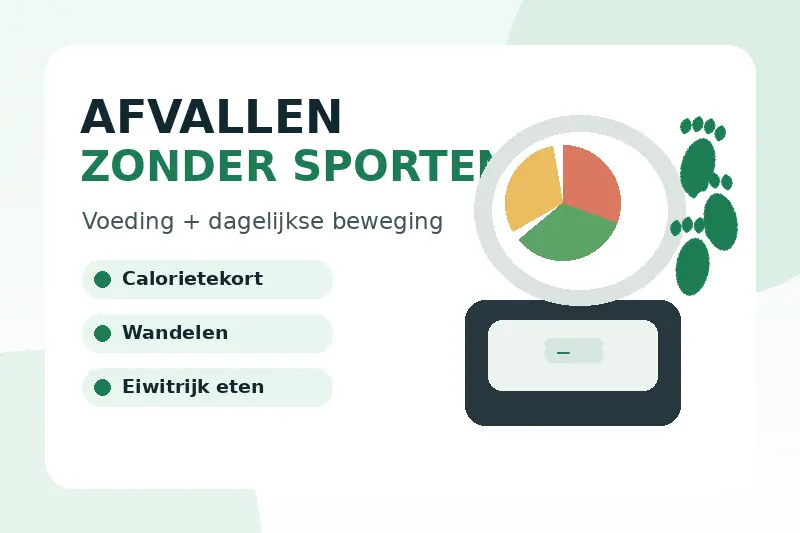 Afvallen zonder sporten met gezonde voeding, wandelen en een calorietekort